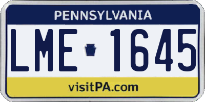 PA license plate LME1645