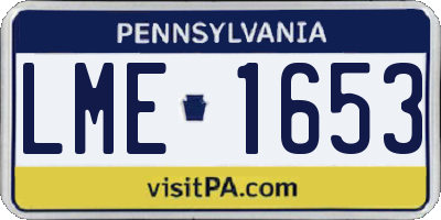 PA license plate LME1653