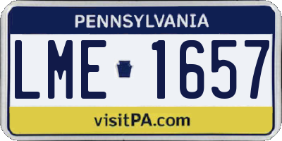 PA license plate LME1657
