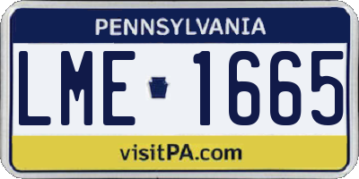 PA license plate LME1665