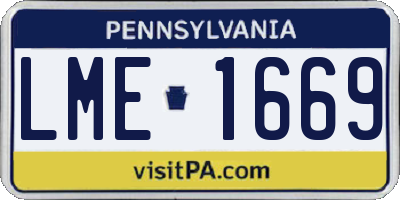 PA license plate LME1669