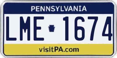 PA license plate LME1674