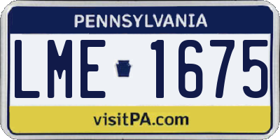 PA license plate LME1675