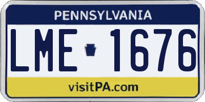PA license plate LME1676
