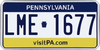 PA license plate LME1677
