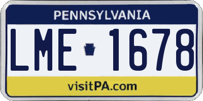 PA license plate LME1678