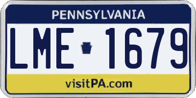 PA license plate LME1679