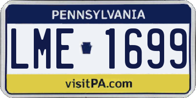 PA license plate LME1699