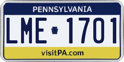 PA license plate LME1701