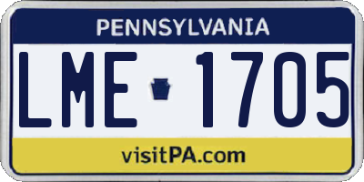 PA license plate LME1705