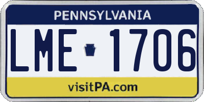 PA license plate LME1706