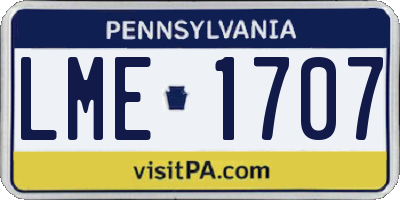PA license plate LME1707