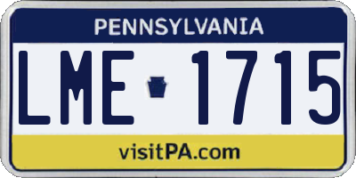 PA license plate LME1715