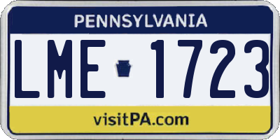 PA license plate LME1723