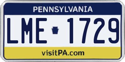 PA license plate LME1729