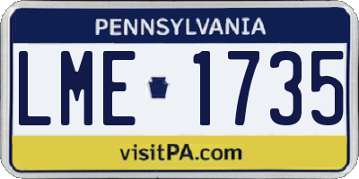 PA license plate LME1735