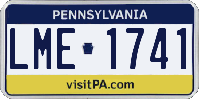 PA license plate LME1741
