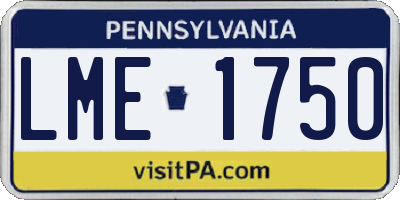 PA license plate LME1750