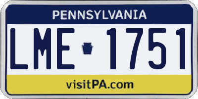 PA license plate LME1751