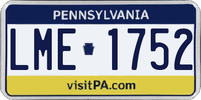 PA license plate LME1752