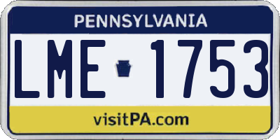 PA license plate LME1753