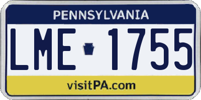 PA license plate LME1755
