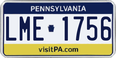 PA license plate LME1756