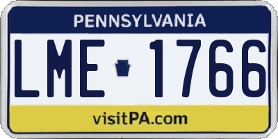 PA license plate LME1766