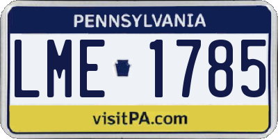 PA license plate LME1785