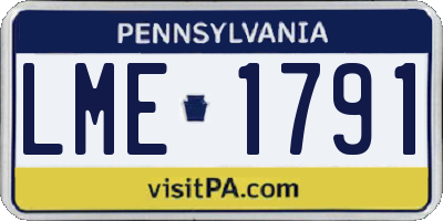 PA license plate LME1791