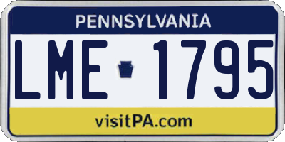 PA license plate LME1795