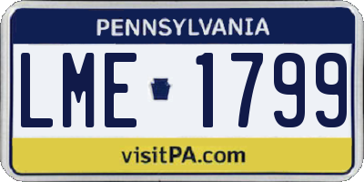 PA license plate LME1799