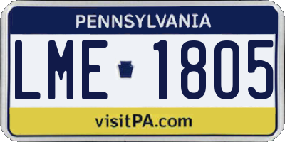 PA license plate LME1805