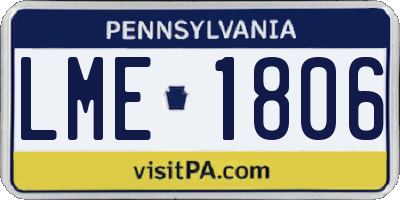 PA license plate LME1806