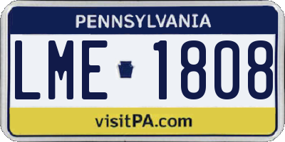 PA license plate LME1808