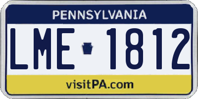 PA license plate LME1812