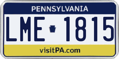 PA license plate LME1815
