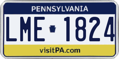 PA license plate LME1824