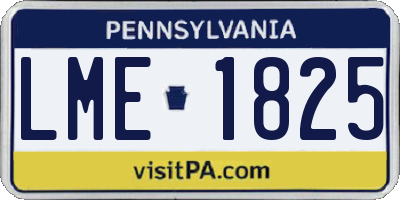 PA license plate LME1825
