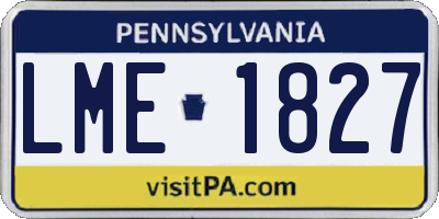 PA license plate LME1827