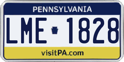 PA license plate LME1828