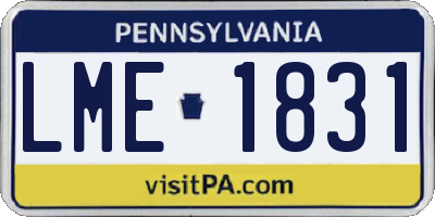 PA license plate LME1831