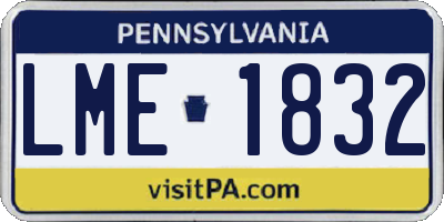 PA license plate LME1832