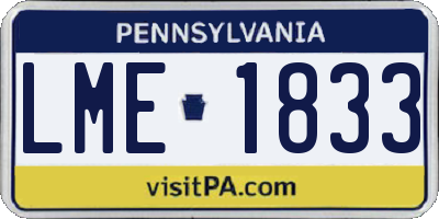 PA license plate LME1833