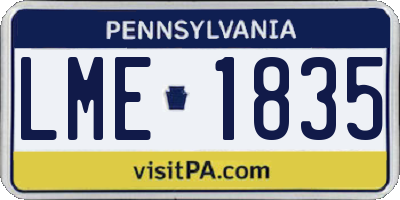 PA license plate LME1835