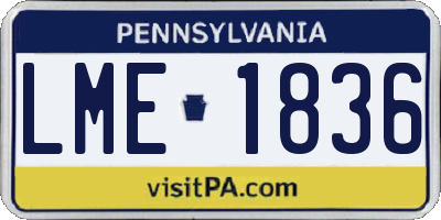 PA license plate LME1836