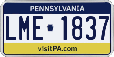 PA license plate LME1837