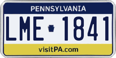 PA license plate LME1841