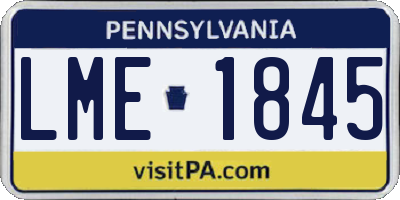 PA license plate LME1845
