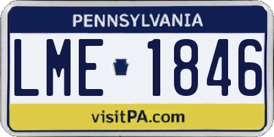 PA license plate LME1846
